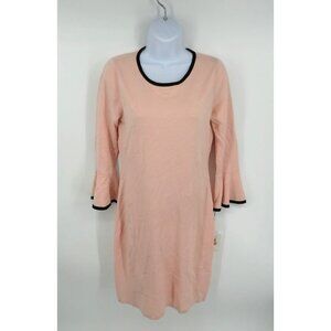 Calvin Klein Women's Small Pink Bell Sleeve Dress With Black Trim NWT